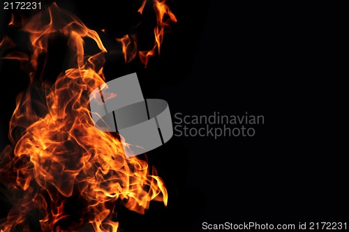 Image of fire background in the night