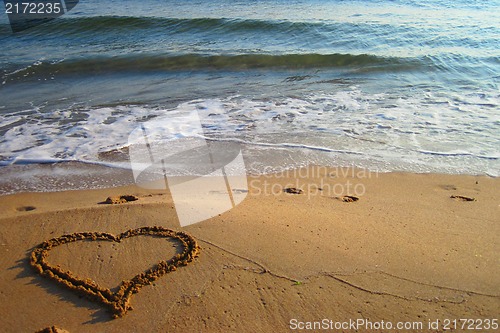 Image of heart on the beach