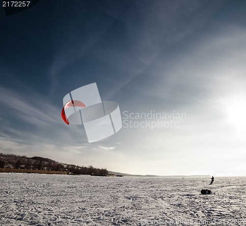 Image of Kiteboarding or snow kite