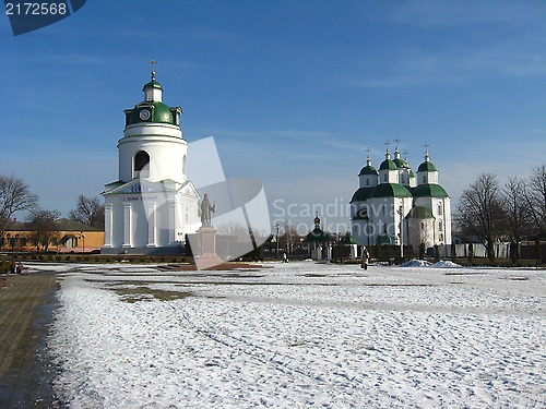 Image of Religious place with monument in Priluky town