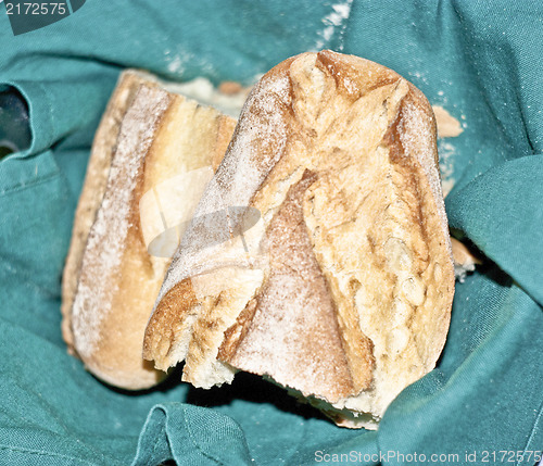 Image of bread on a green background