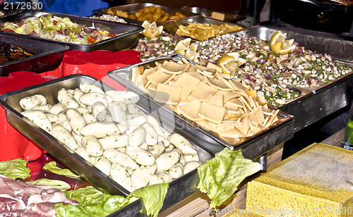 Image of Traditional Sicilian food: panelle e crocchette