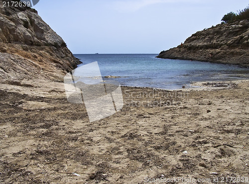 Image of cove with a beach.lampedusa -Sicily