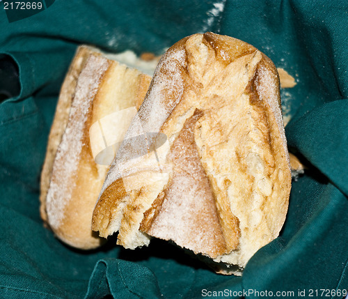 Image of bread on a green background