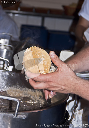 Image of Traditional Sicilian food:milza (bread with spleen)