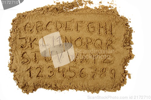 Image of sand alphabet 