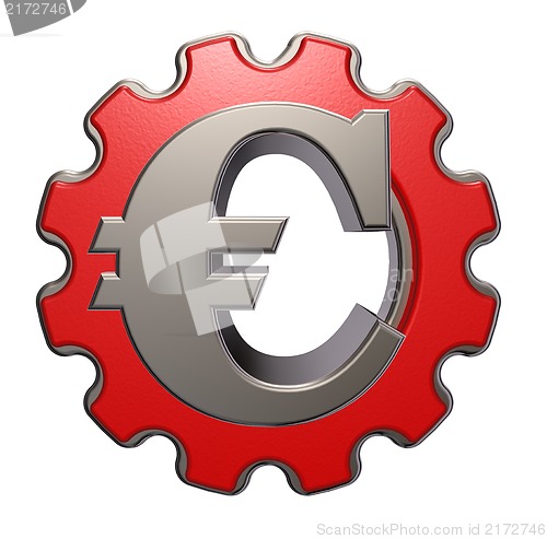 Image of euro symbol and gear wheel