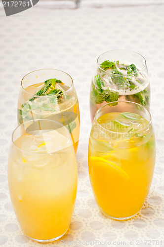 Image of selection of fruits long drinks