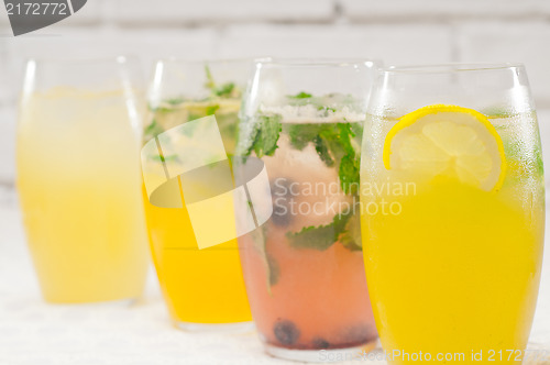 Image of selection of fruits long drinks