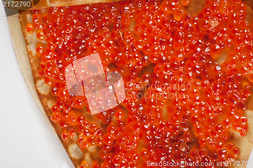 Image of Pancake with red caviar