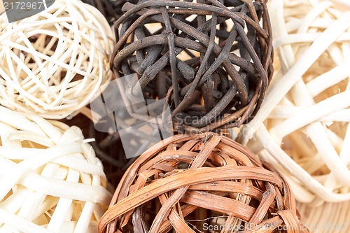 Image of A decorative wicker wooden balls
