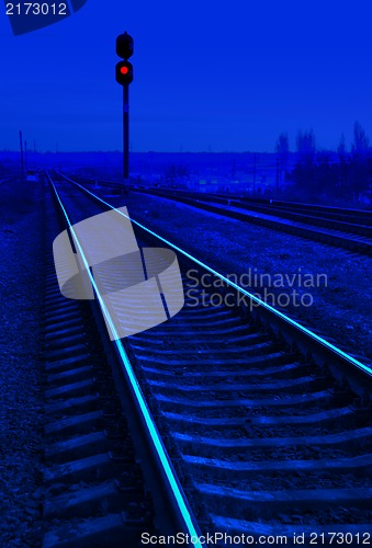 Image of railroad in night