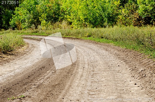 Image of rural road turning left