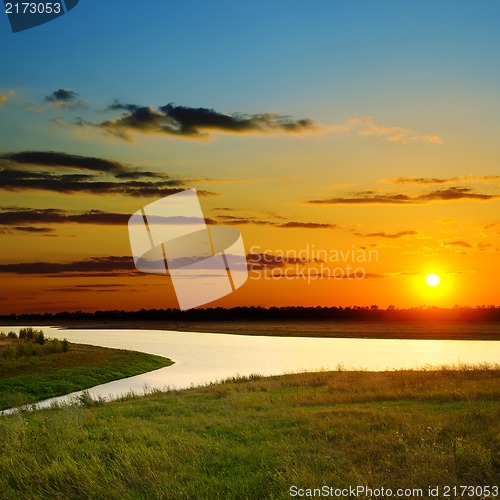 Image of sunset over river