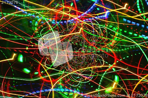 Image of Motion neon glowing lights lines