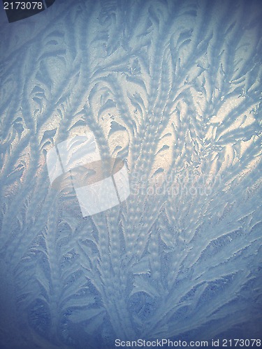 Image of Ice natural pattern on glass