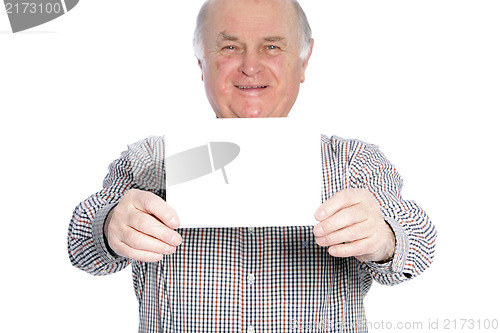 Image of Old man with white paper