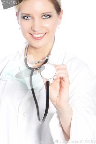 Image of Smiling doctor with a stethoscope