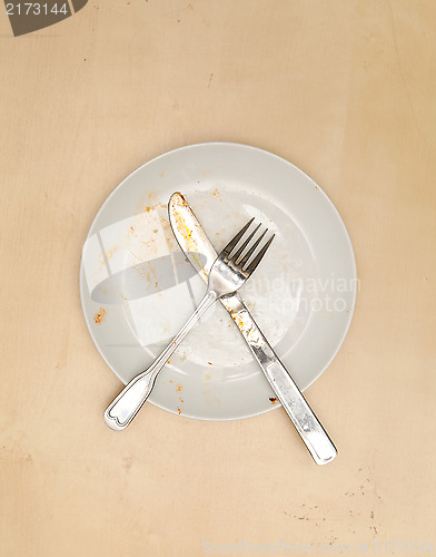 Image of An empty dirty plate