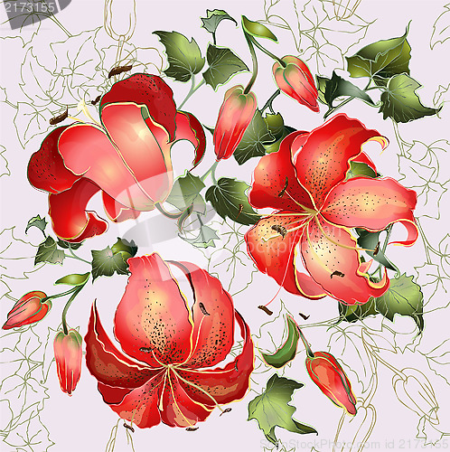 Image of Seamless background from a flowers ornament, fashionable modern 