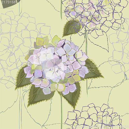 Image of Seamless background. Hydrangea.