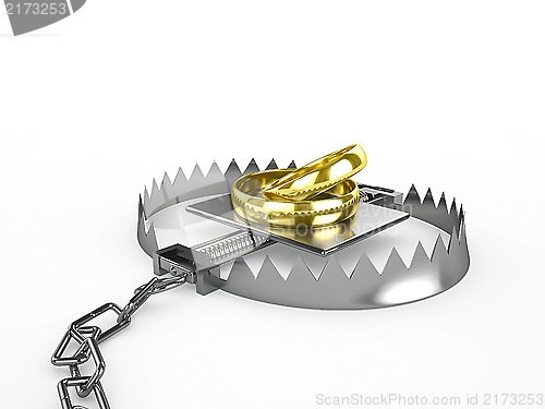 Image of Two wedding rings - a bait in a trap