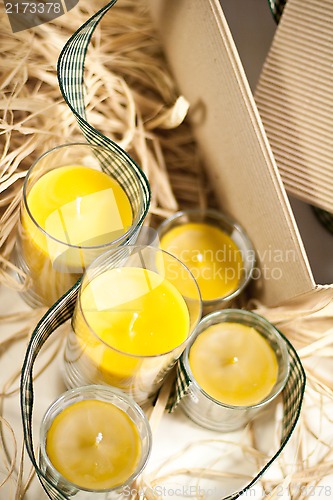 Image of five yellow candles