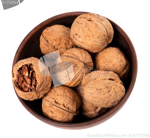 Image of Walnuts in ceramic bowl