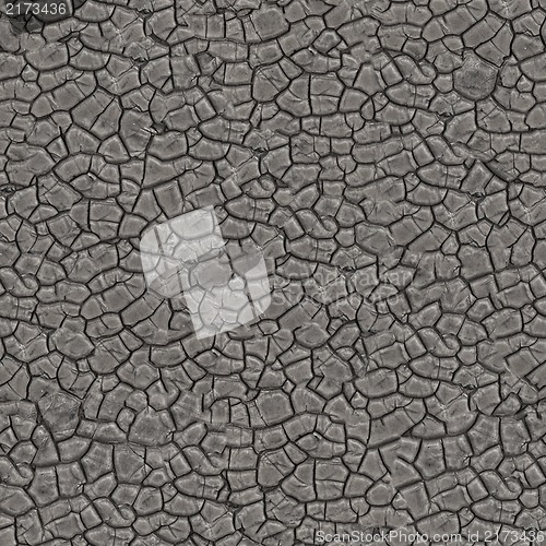 Image of Grey Cracked Pitch Seamless Texture.