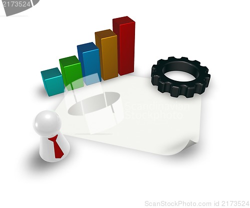 Image of business graph and gear wheel