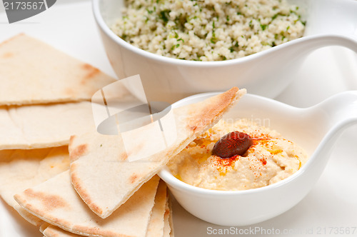 Image of taboulii couscous with hummus