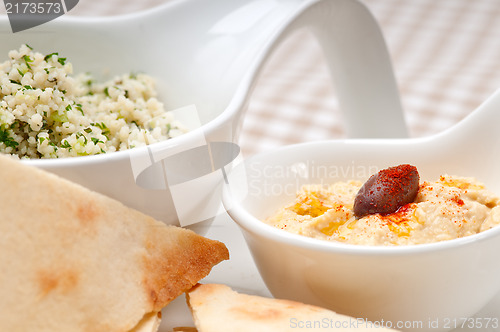 Image of taboulii couscous with hummus