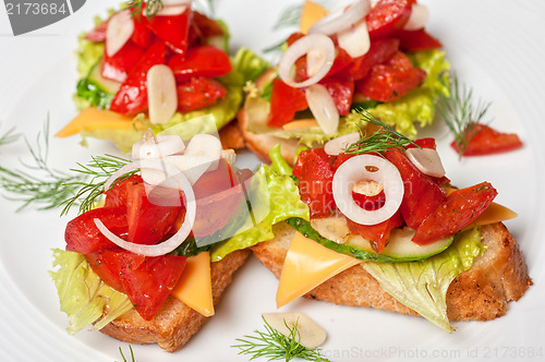 Image of Toast with vegetables