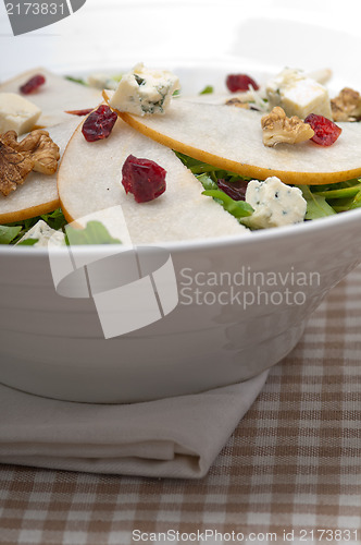 Image of Fresh pears arugula gorgonzola cheese salad
