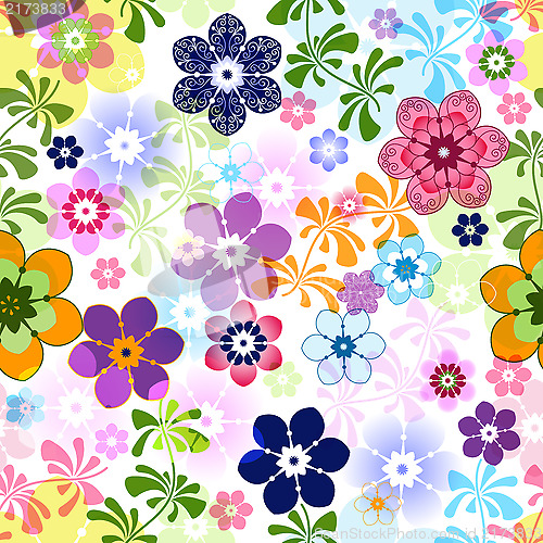 Image of Spring colorful seamless floral pattern