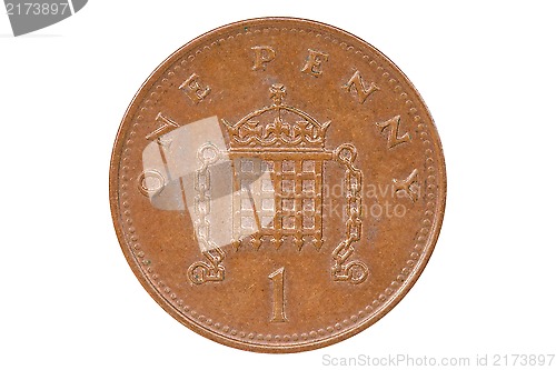 Image of British one penny coin reverse