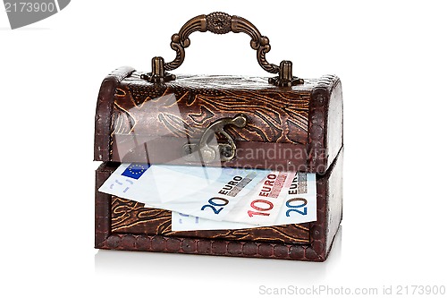 Image of Chest with Euro currency inside