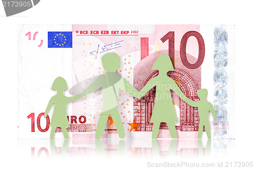 Image of Paper family and ten Euro banknote