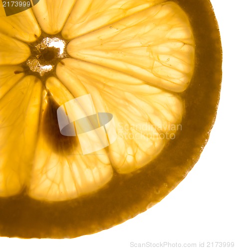 Image of close-up of lemon slice