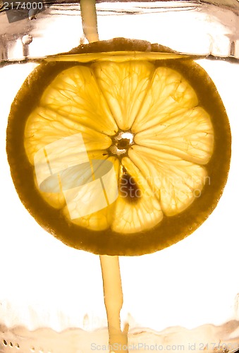 Image of close-up of lemon slice