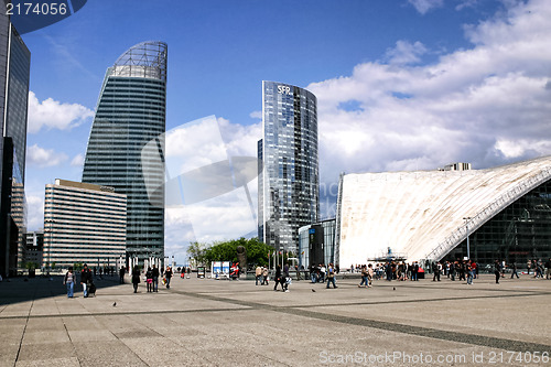 Image of PARIS - May 8: Skyscrapers in business district of Defense to th