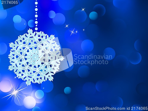 Image of Blue snowflake over bokeh background. EPS 8