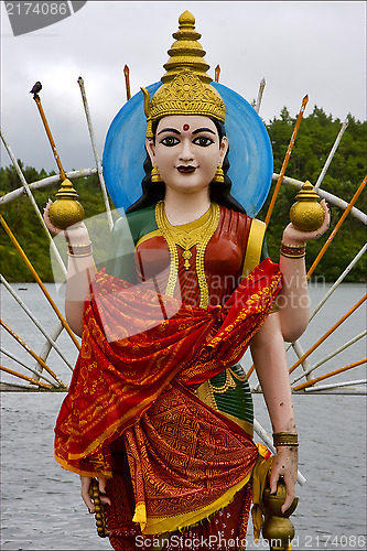 Image of   wood statue of a Hinduism  women 
