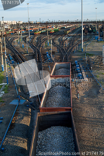 Image of Freight Trains and Railways on big railway station