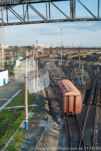 Image of Freight Trains and Railways on big railway station