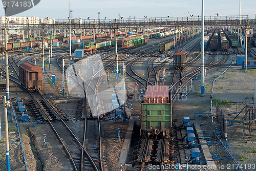 Image of Freight Trains and Railways on big railway station