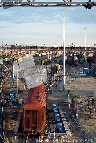 Image of Freight Trains and Railways on big railway station