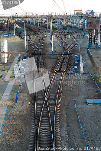 Image of Freight Trains and Railways on big railway station