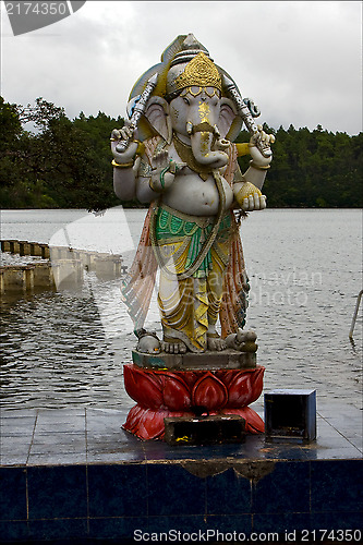 Image of  marble statue of a Hinduism  elephant