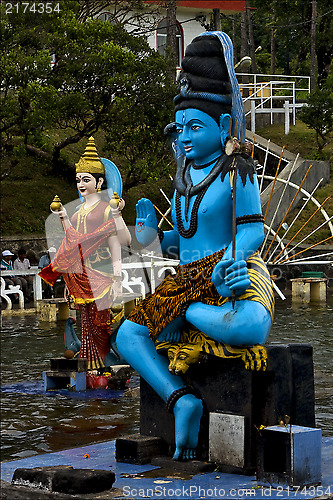 Image of  statue of a Hinduism  snake   in mauritius africa